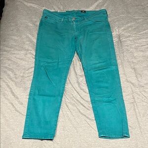 Teal Straight-Leg Jeans